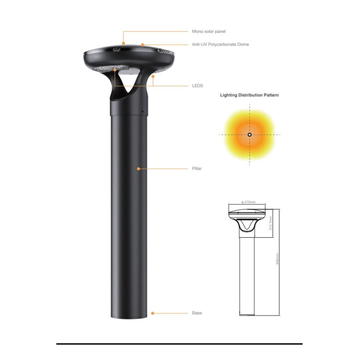 Aluxium LIORA Solar Bollard-Ozlighting-Ozlighting.com.au