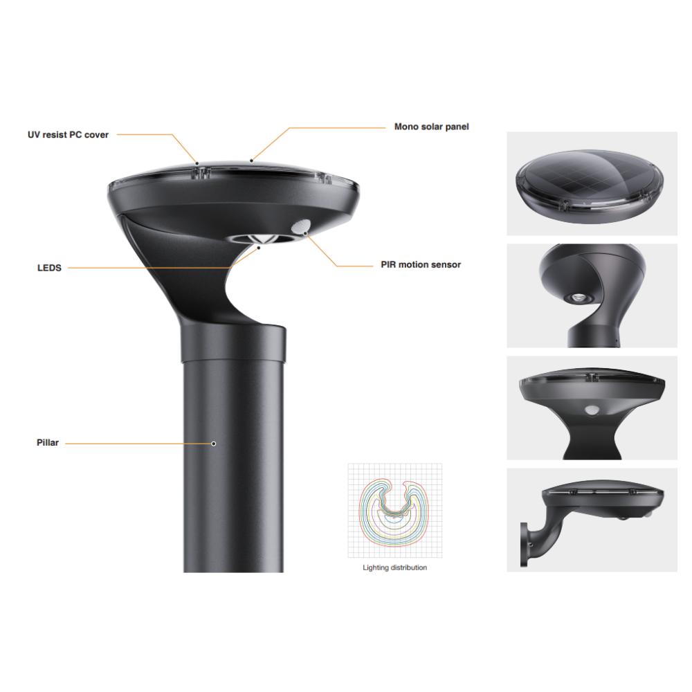 Aluxium NYRA Solar Bollard-Ozlighting-Ozlighting.com.au