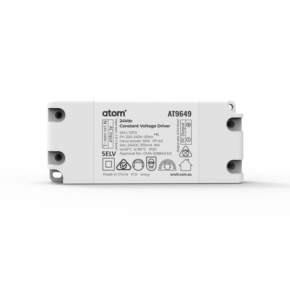 Atom AT9649 Constant-Voltage LED Driver 9W 24V IP20-Atom-Ozlighting.com.au