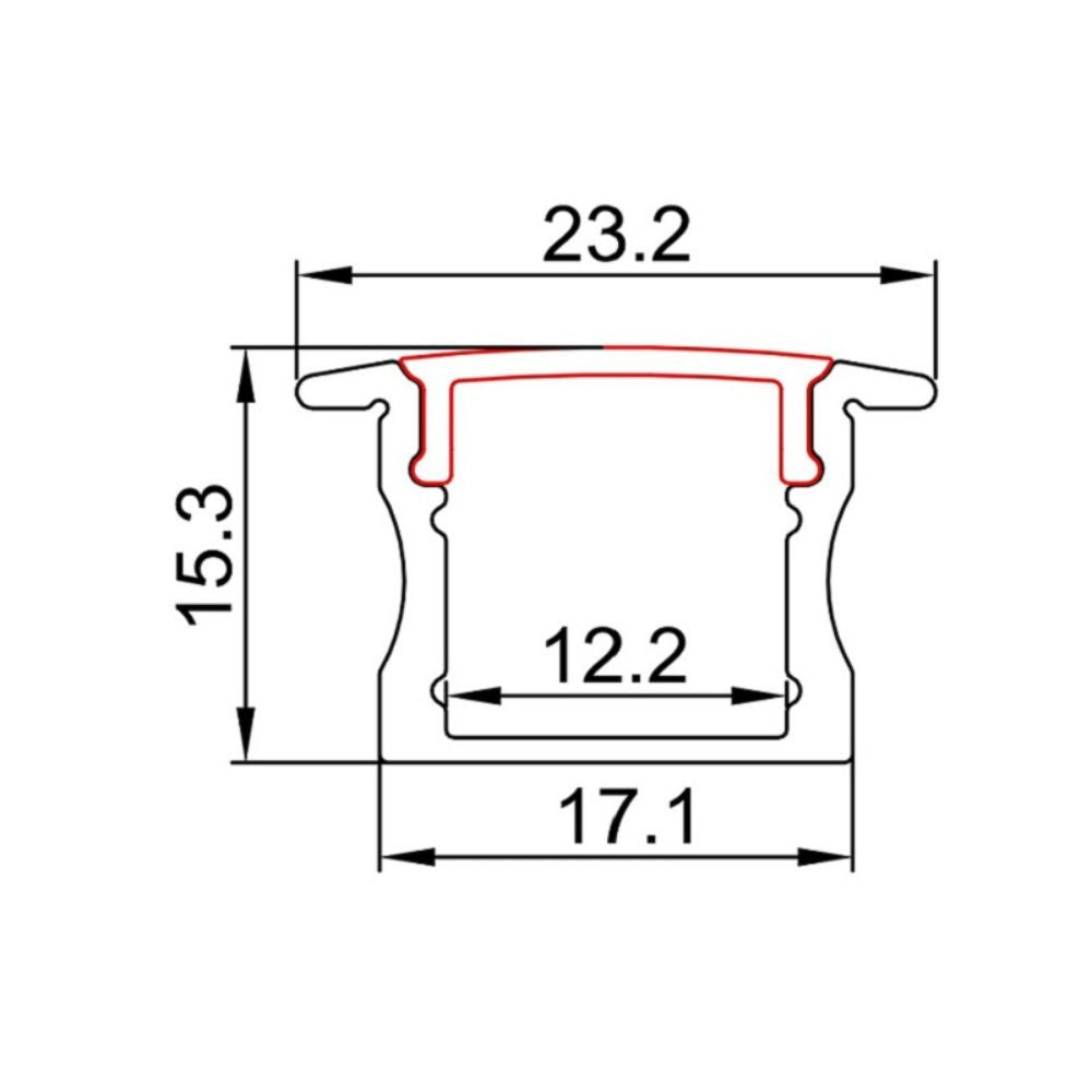 Azoogi ANODISED Aluminium Pro Profile - Recessed 1715-Azoogi-Ozlighting.com.au