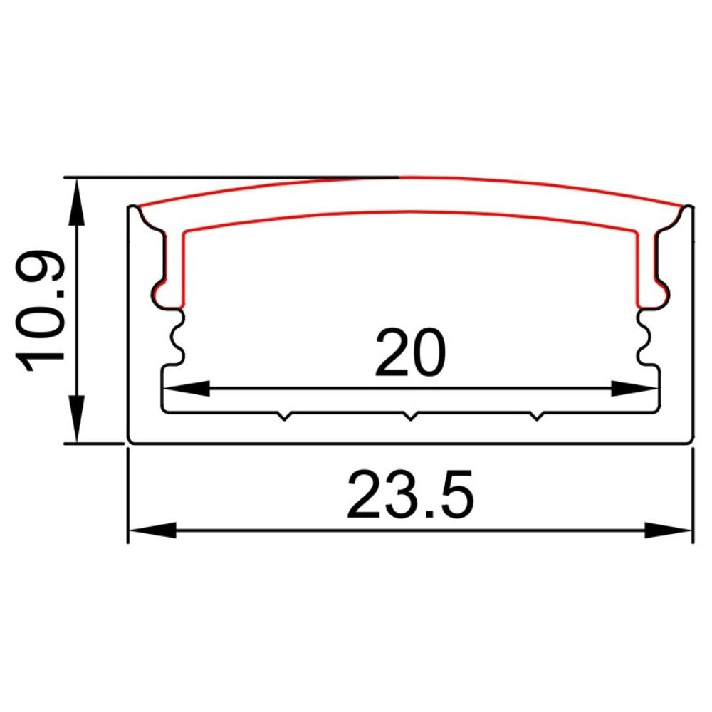 Azoogi ANODISED - Aluminium Profile 23.5mm/10.9mm-Azoogi-Ozlighting.com.au