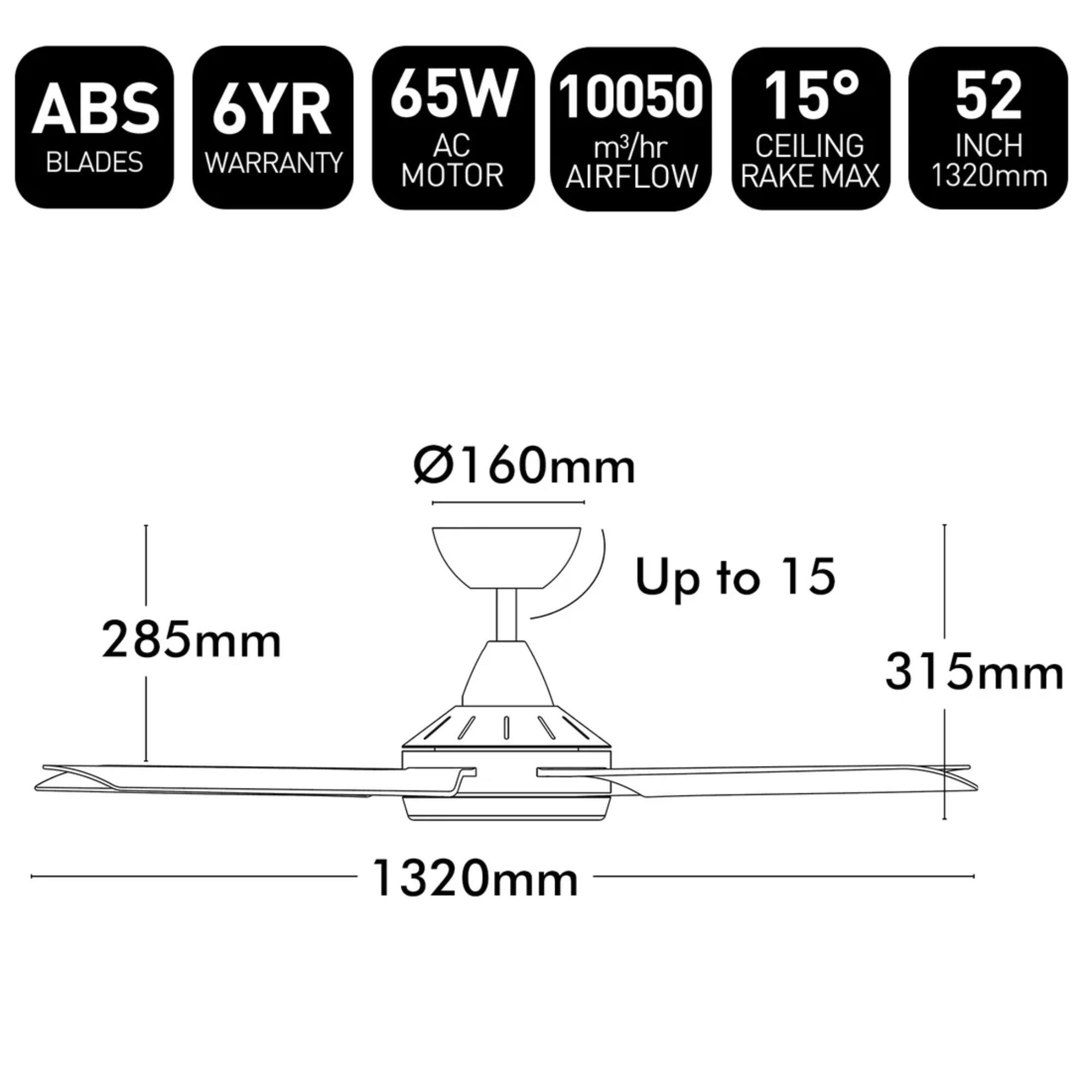 Brilliant CAIRNS - 52" AC Ceiling Fan-Brilliant Lighting-Ozlighting.com.au