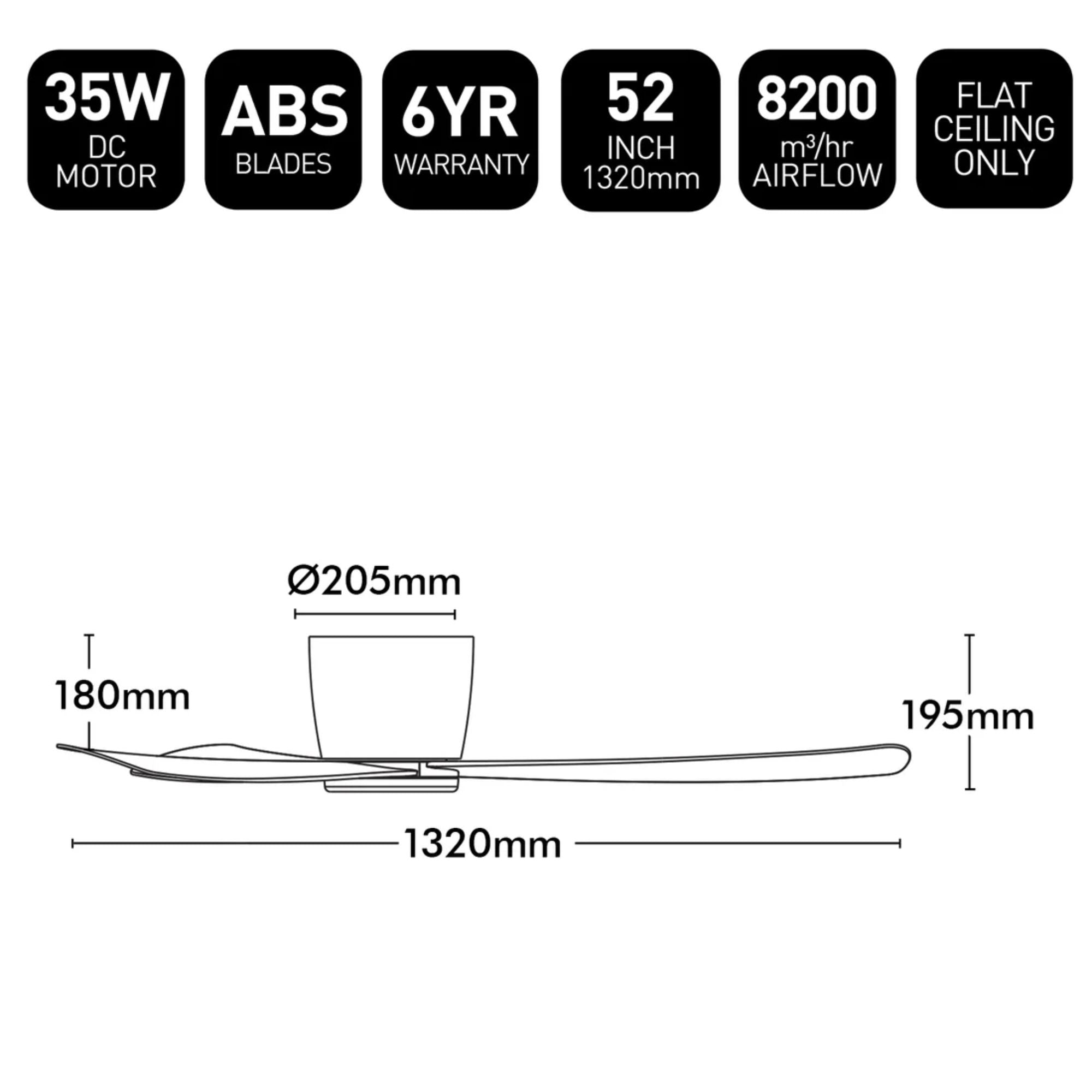 Brilliant COSTA - 52" Low Profile DC Ceiling Fan-Brilliant Lighting-Ozlighting.com.au