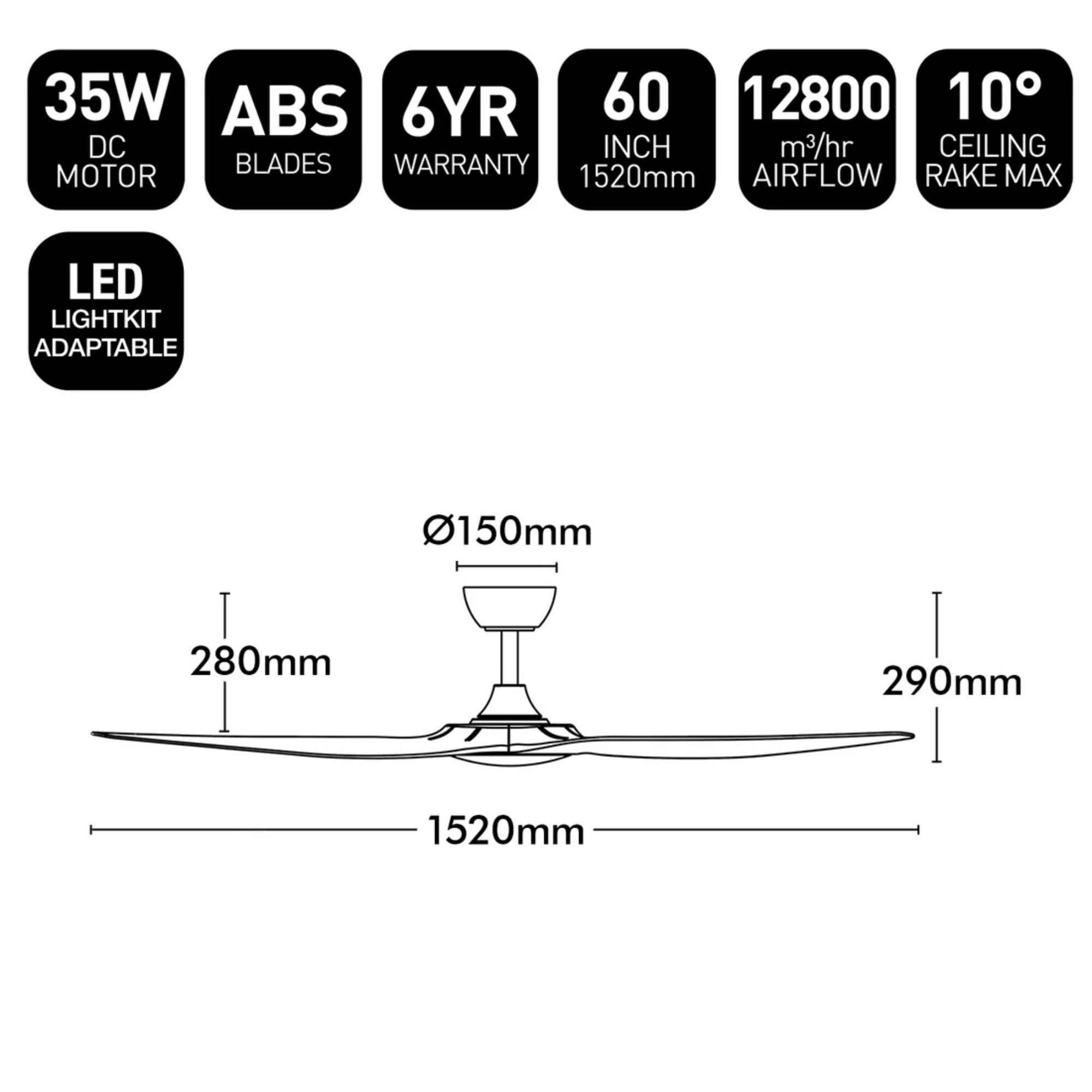 Brilliant FANTASTIC - 60" DC Ceiling Fan-Brilliant Lighting-Ozlighting.com.au