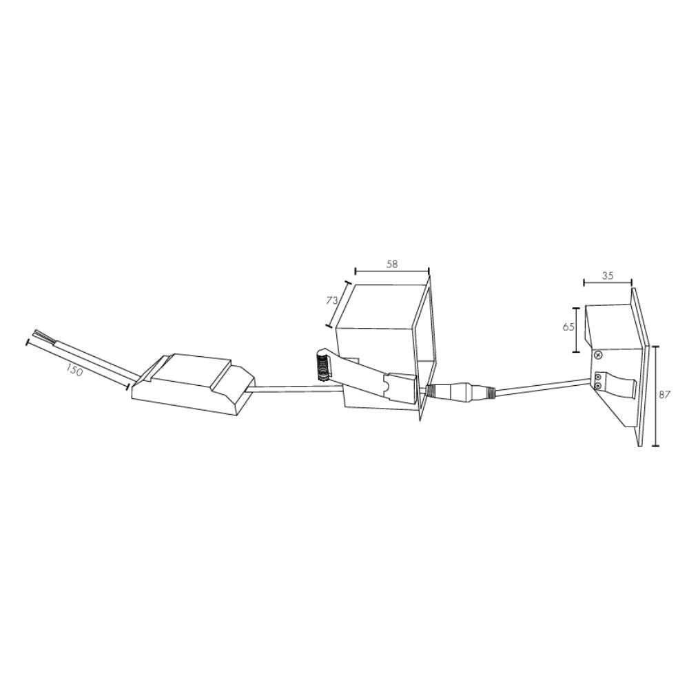 Brilliant HENSEY - 3W LED Square Indoor Recessed Steplight IP20 - 3000K-Brilliant Lighting-Ozlighting.com.au