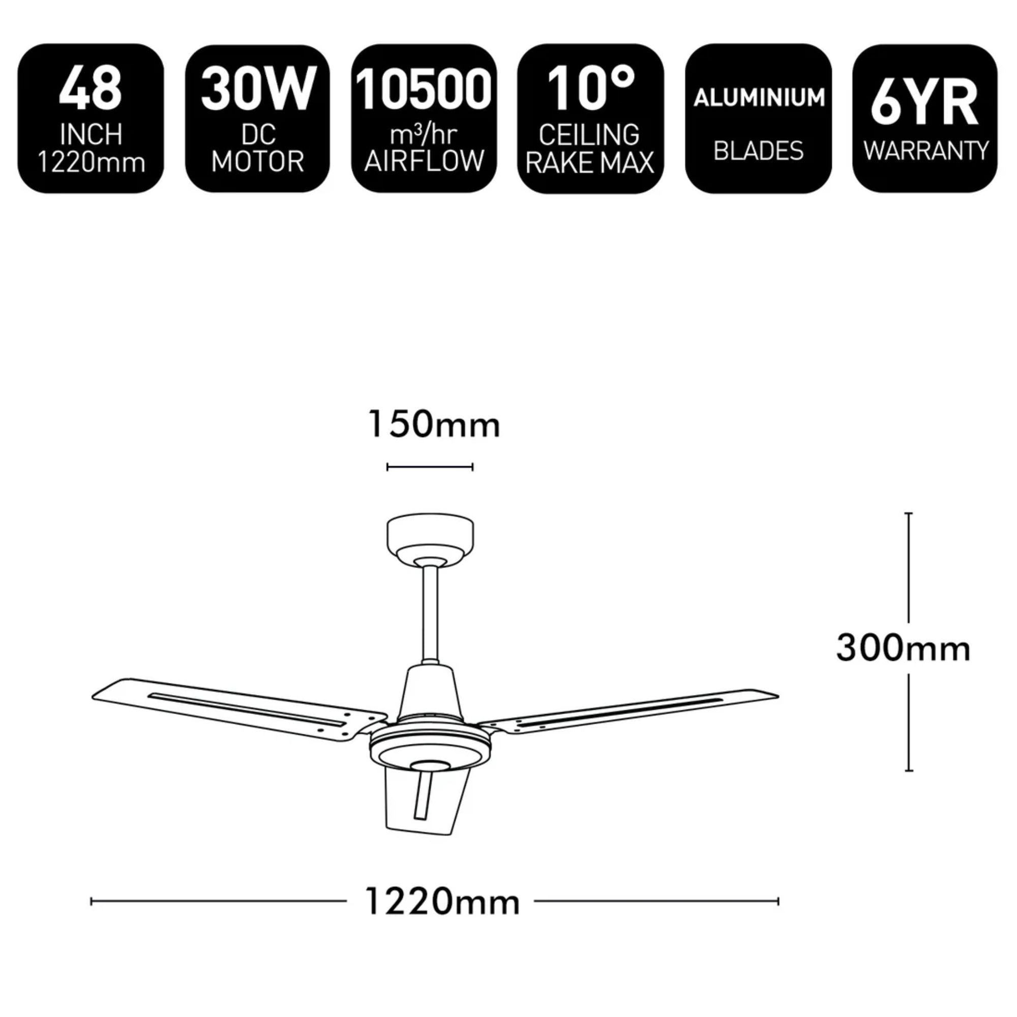 Brilliant PACIFICA - 48" DC Ceiling Fan-Brilliant Lighting-Ozlighting.com.au