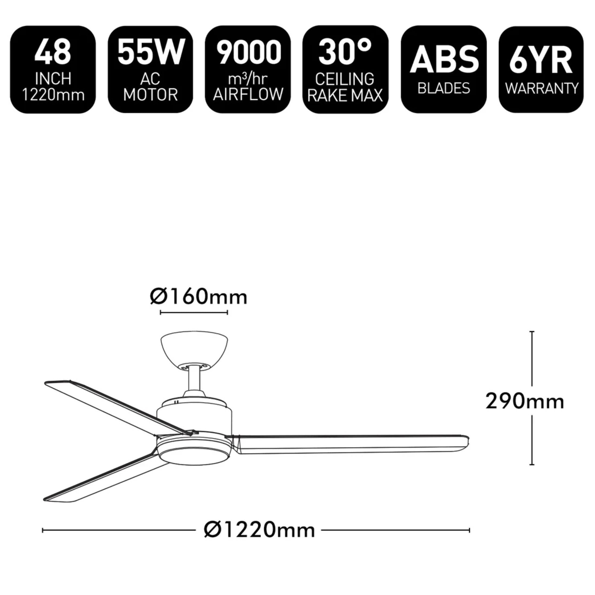 Brilliant SOLANA - 48" AC Ceiling Fan-Brilliant Lighting-Ozlighting.com.au