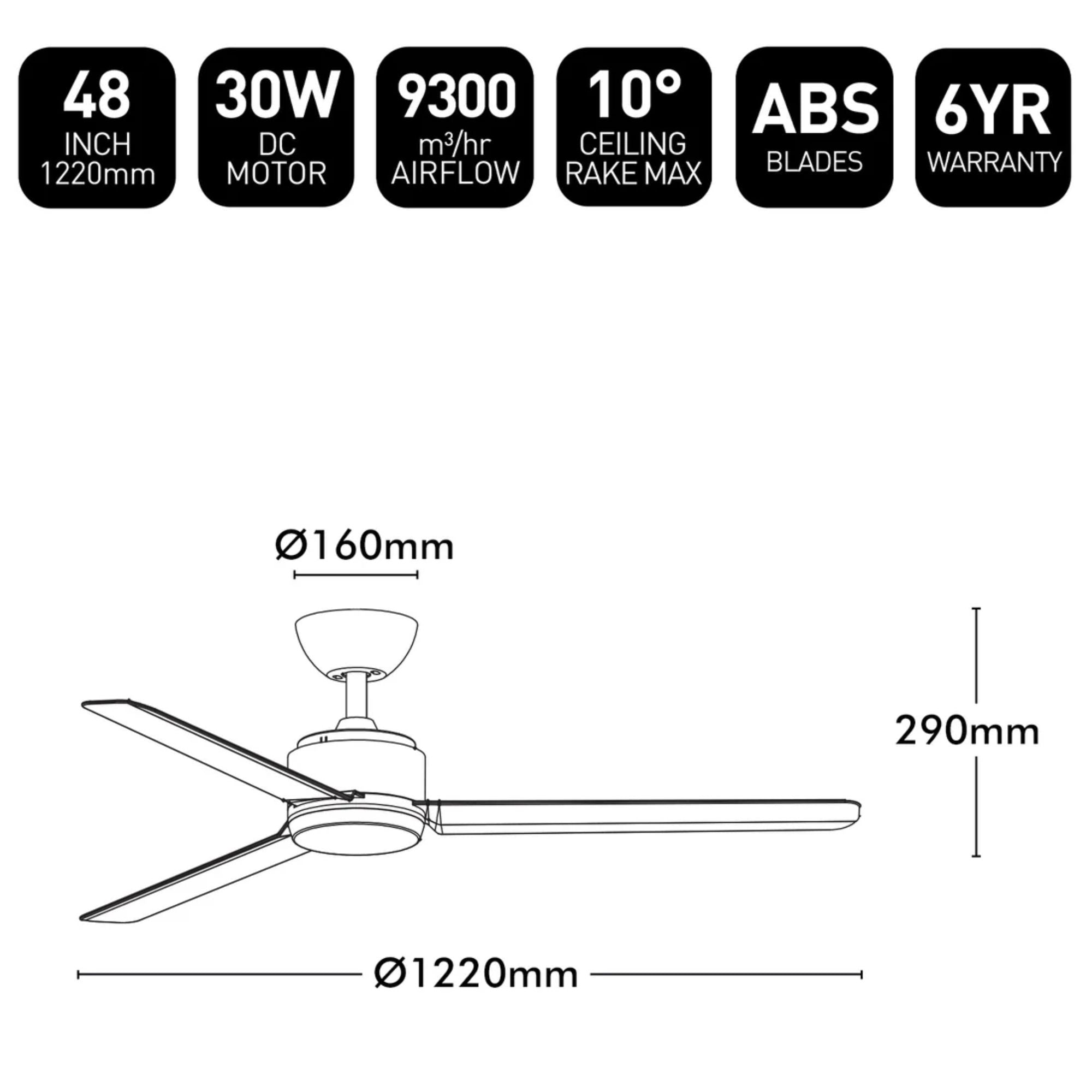 Brilliant SOLANA - 48" DC Ceiling Fan-Brilliant Lighting-Ozlighting.com.au