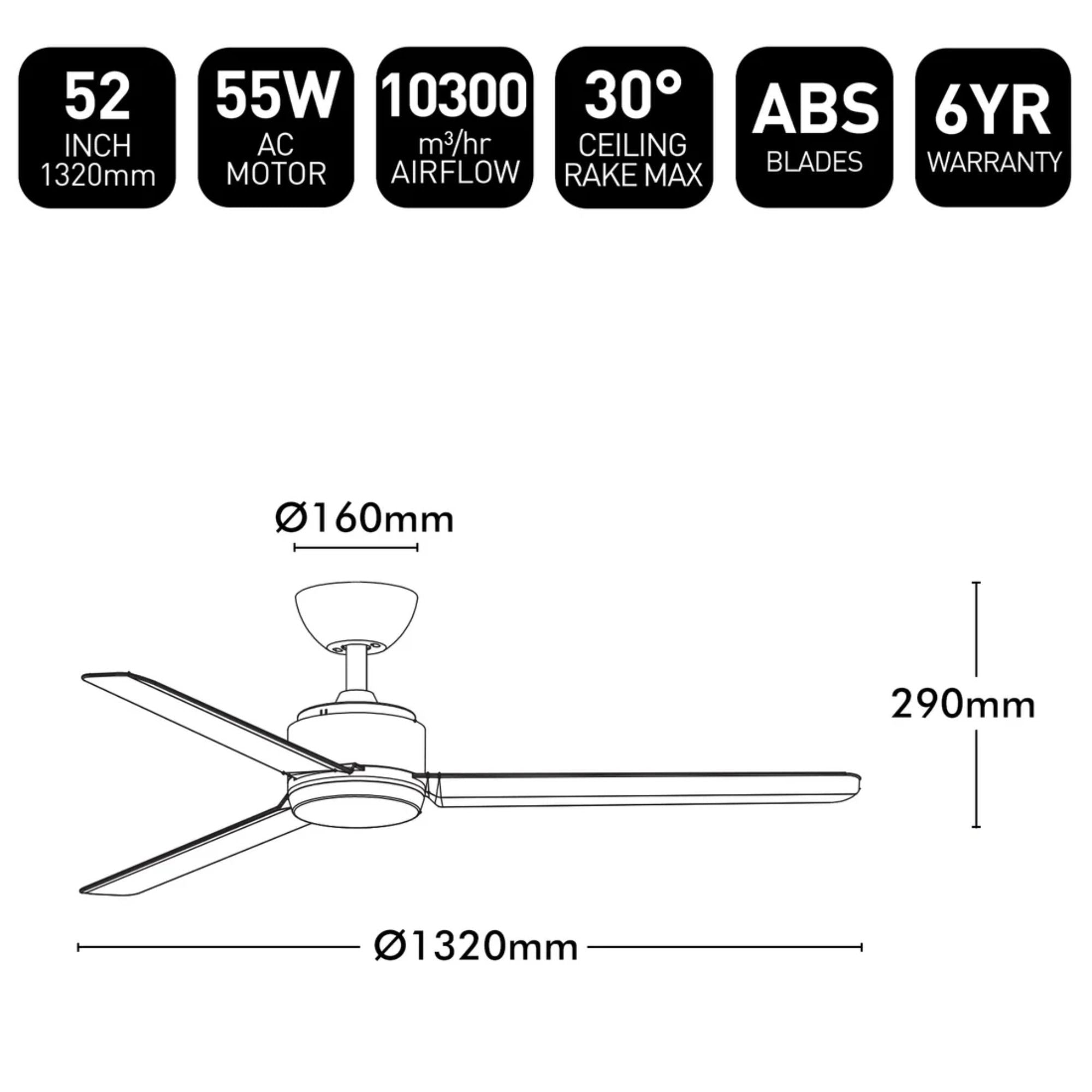 Brilliant SOLANA - 52" AC Ceiling Fan-Brilliant Lighting-Ozlighting.com.au