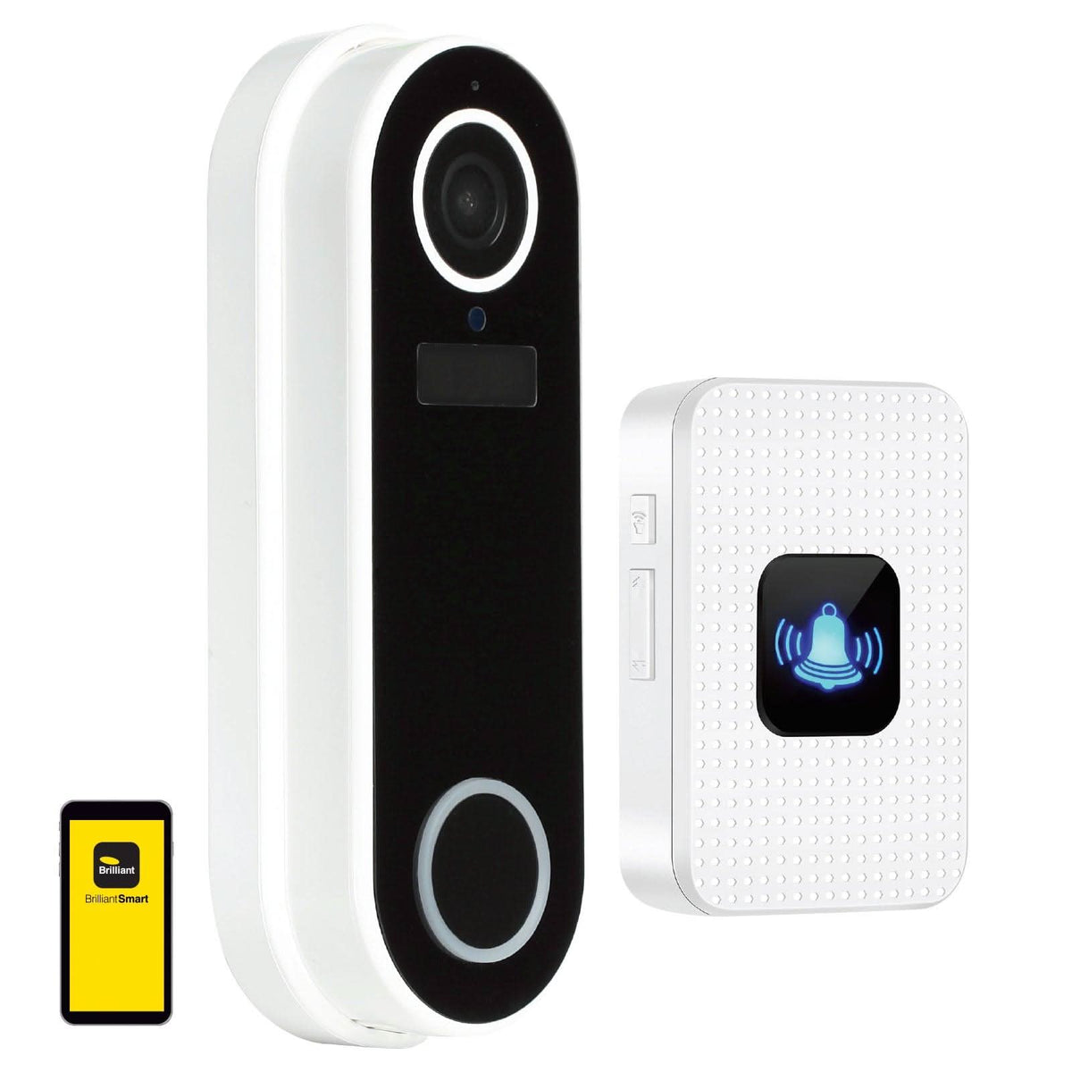 Brilliant Smart Video Doorbell with Chime White-Brilliant Lighting-Ozlighting.com.au