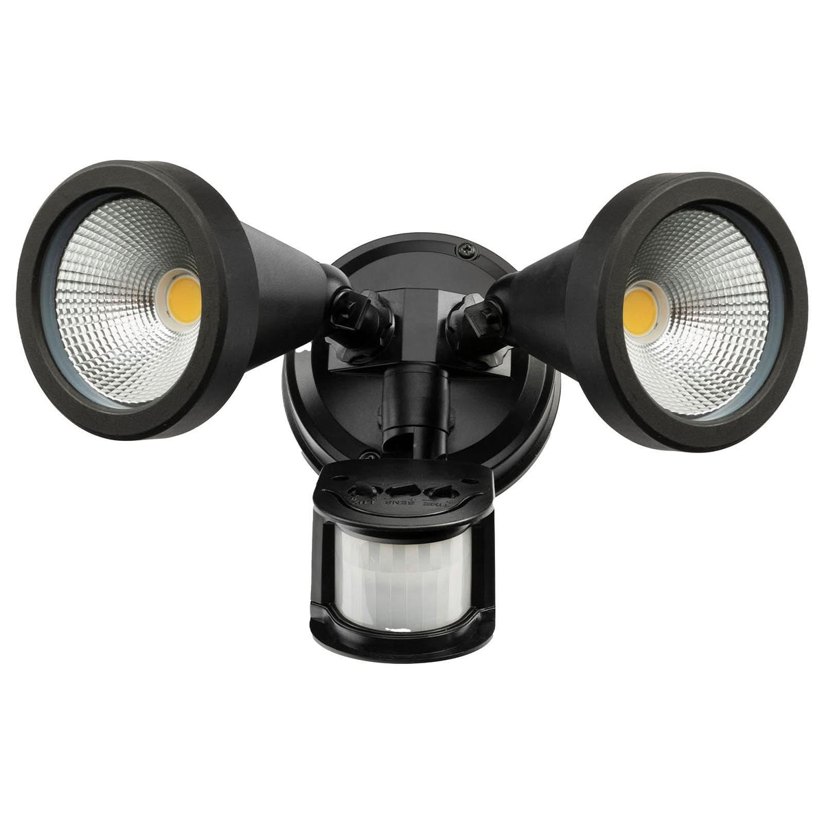 Brilliant STINGER Twin 20W Security Light with Sensor Black-Brilliant Lighting-Ozlighting.com.au