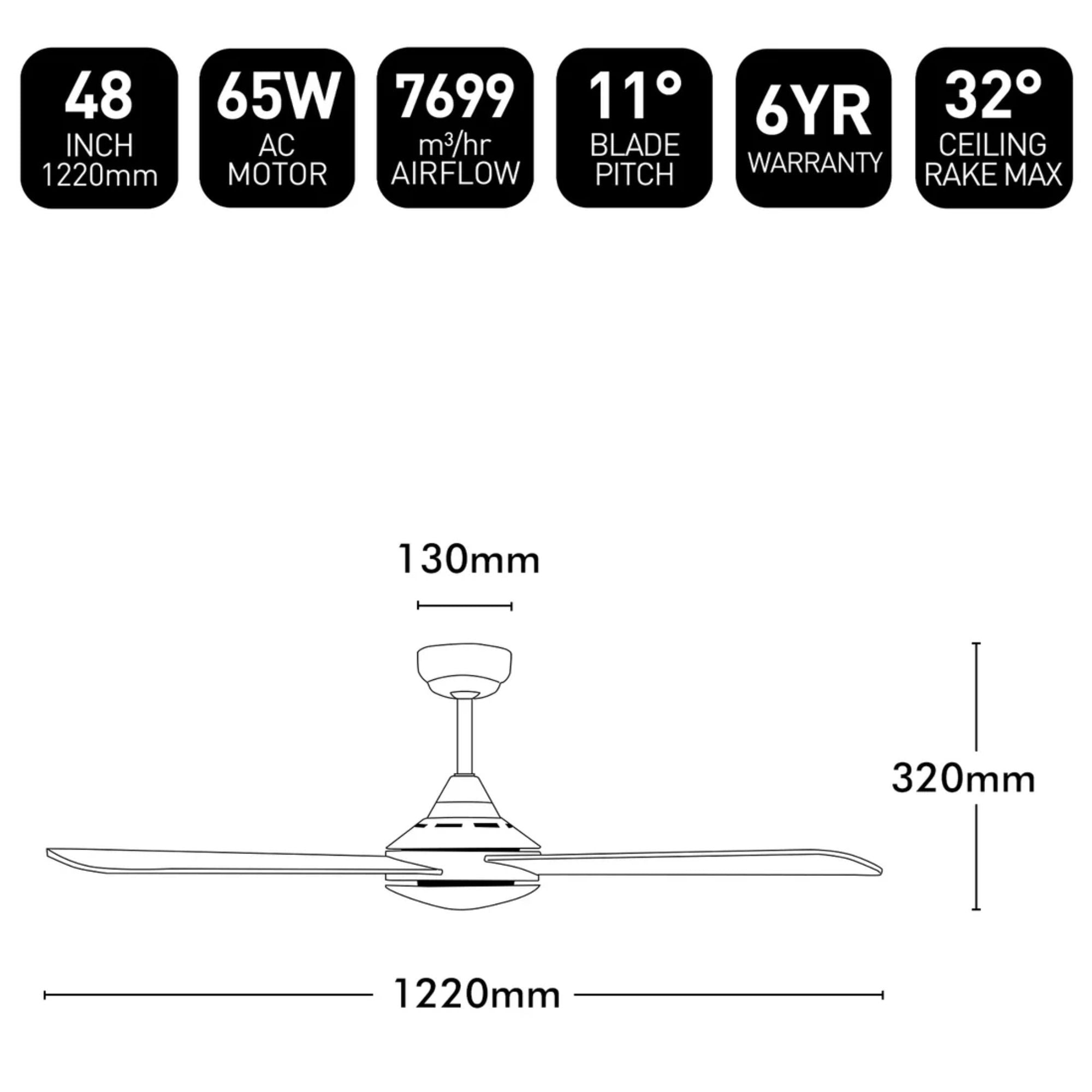 Brilliant Tempo Plus - 48" AC Ceiling Fan-Brilliant Lighting-Ozlighting.com.au