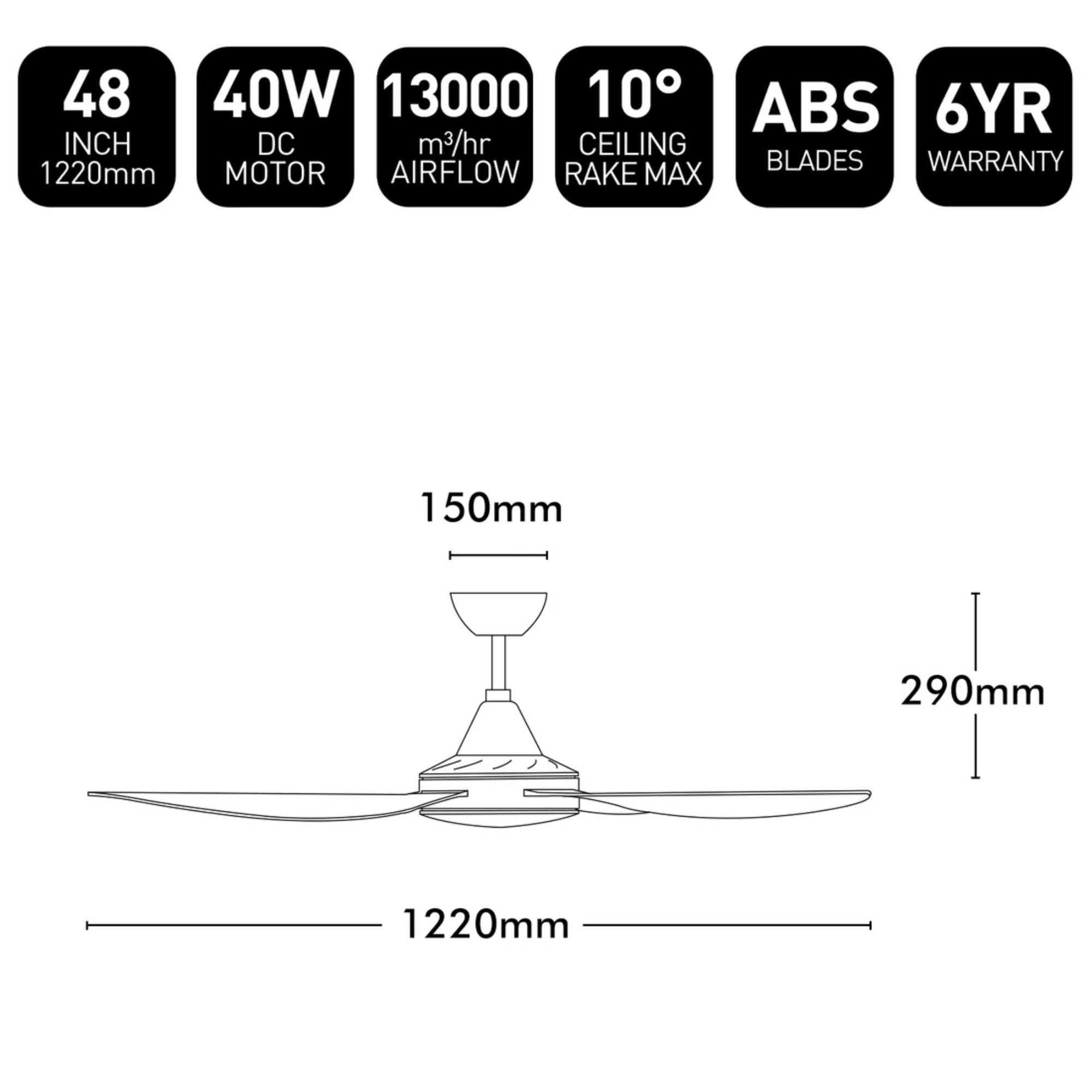 Brilliant VECTOR - 48" DC Ceiling Fan"-Brilliant Lighting-Ozlighting.com.au