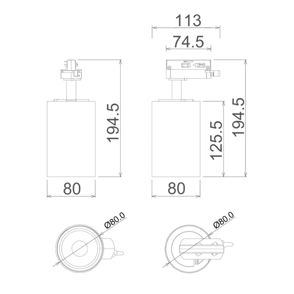 CLA 3 Wire 1 Circuit LED Tri-CCT Dimmable Adjustable Track Head-CLA Lighting-Ozlighting.com.au
