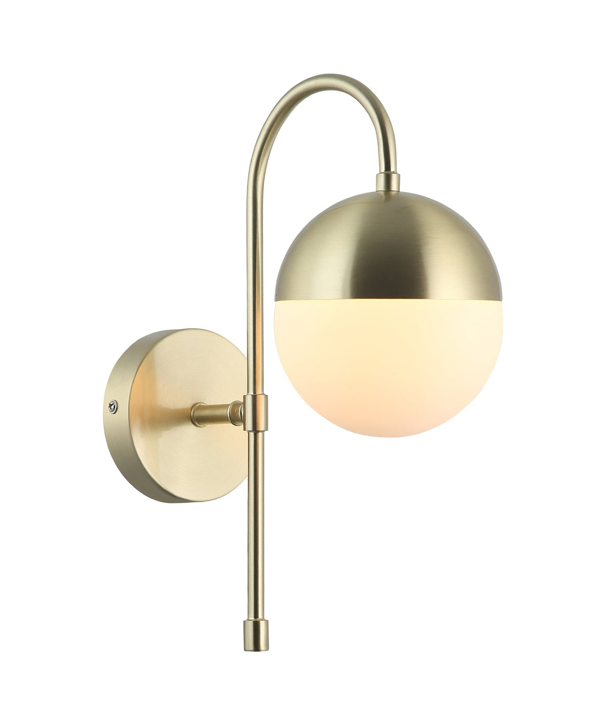 CLA ARO Wall Light - Round, Opal Glass, Satin Gold-CLA Lighting-Ozlighting.com.au