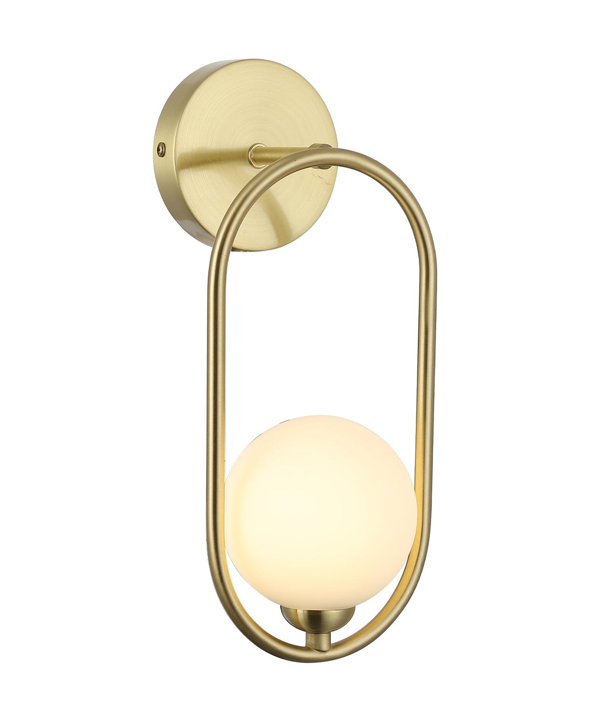 CLA ARO Wall Light - Round, Opal Glass, Satin Gold-CLA Lighting-Ozlighting.com.au