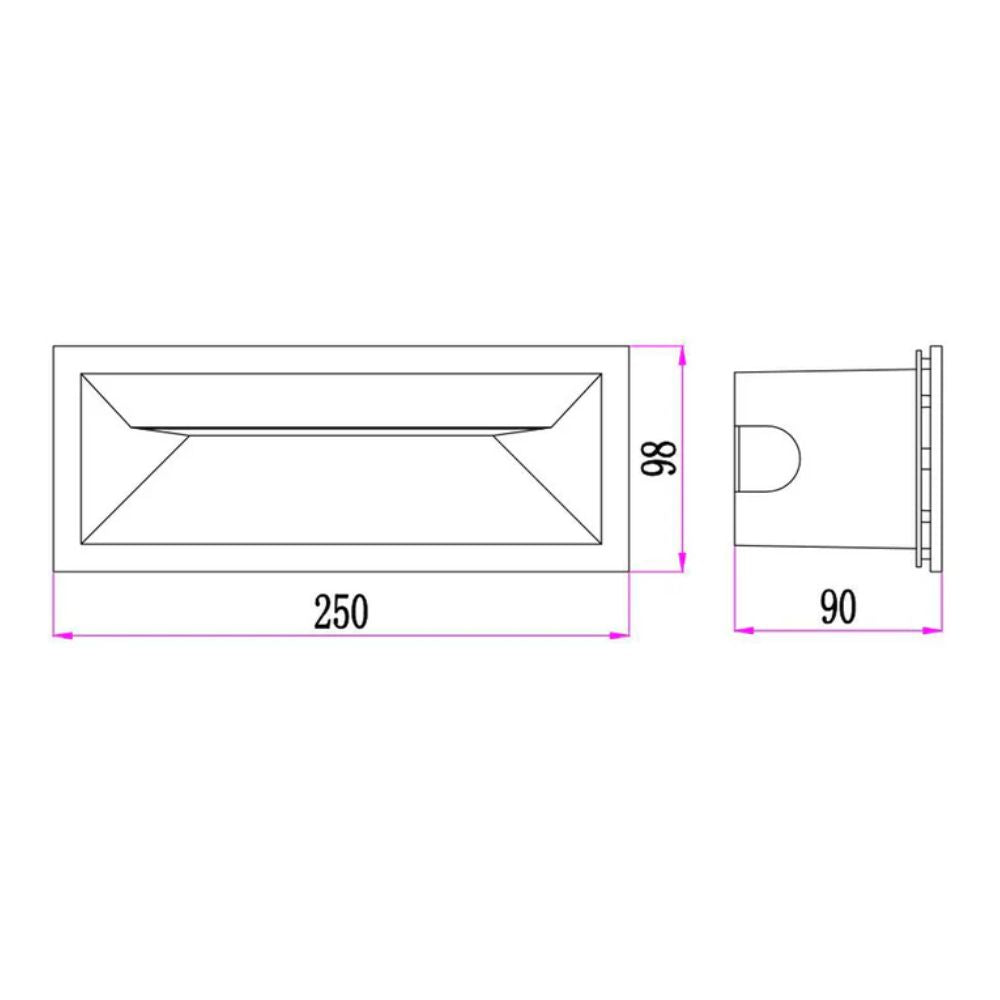 CLA BRICKTRI - 13W LED Recessed Rectangular Wall Light-CLA Lighting-Ozlighting.com.au
