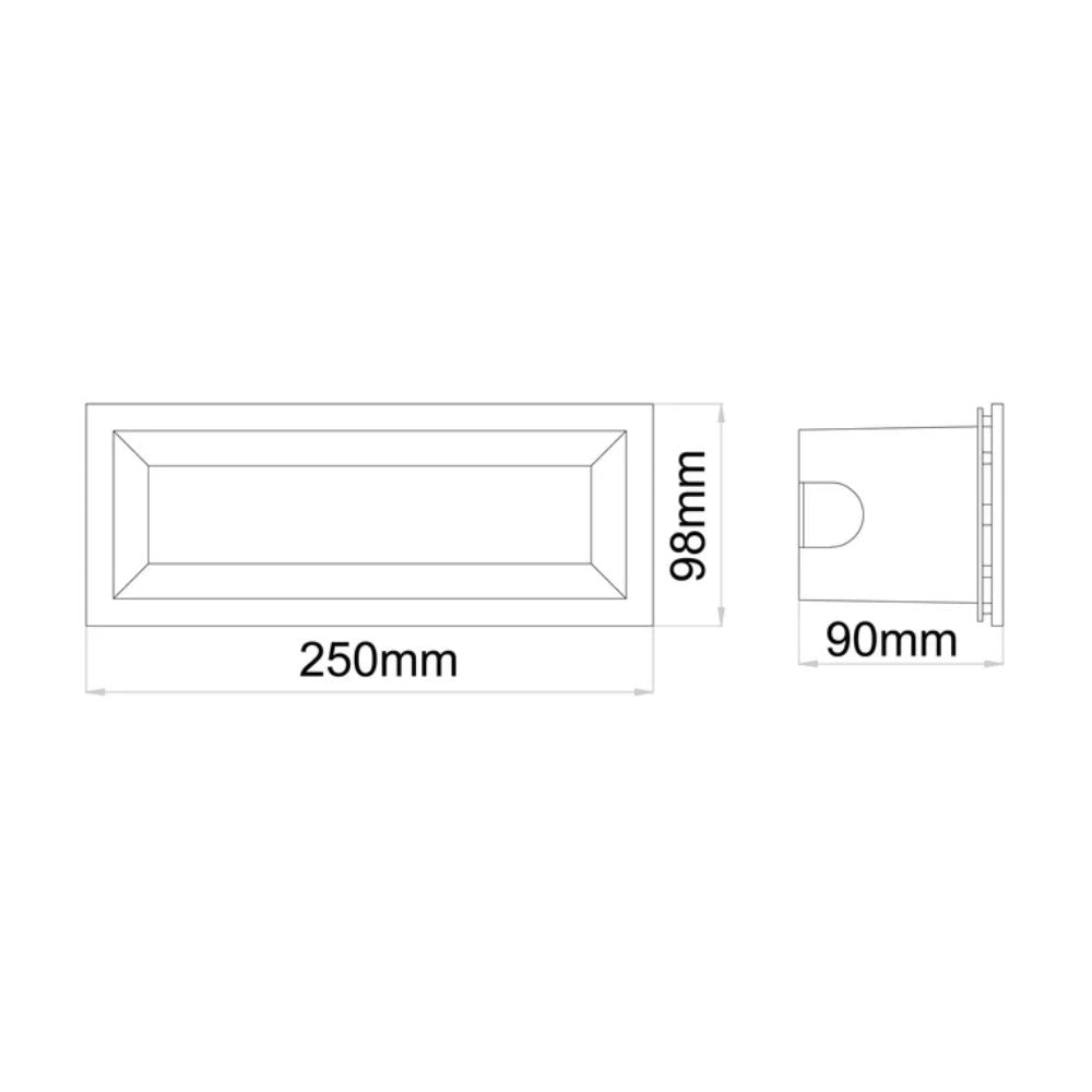 CLA BRICKTRI - 13W LED Recessed Rectangular Wall Light-CLA Lighting-Ozlighting.com.au
