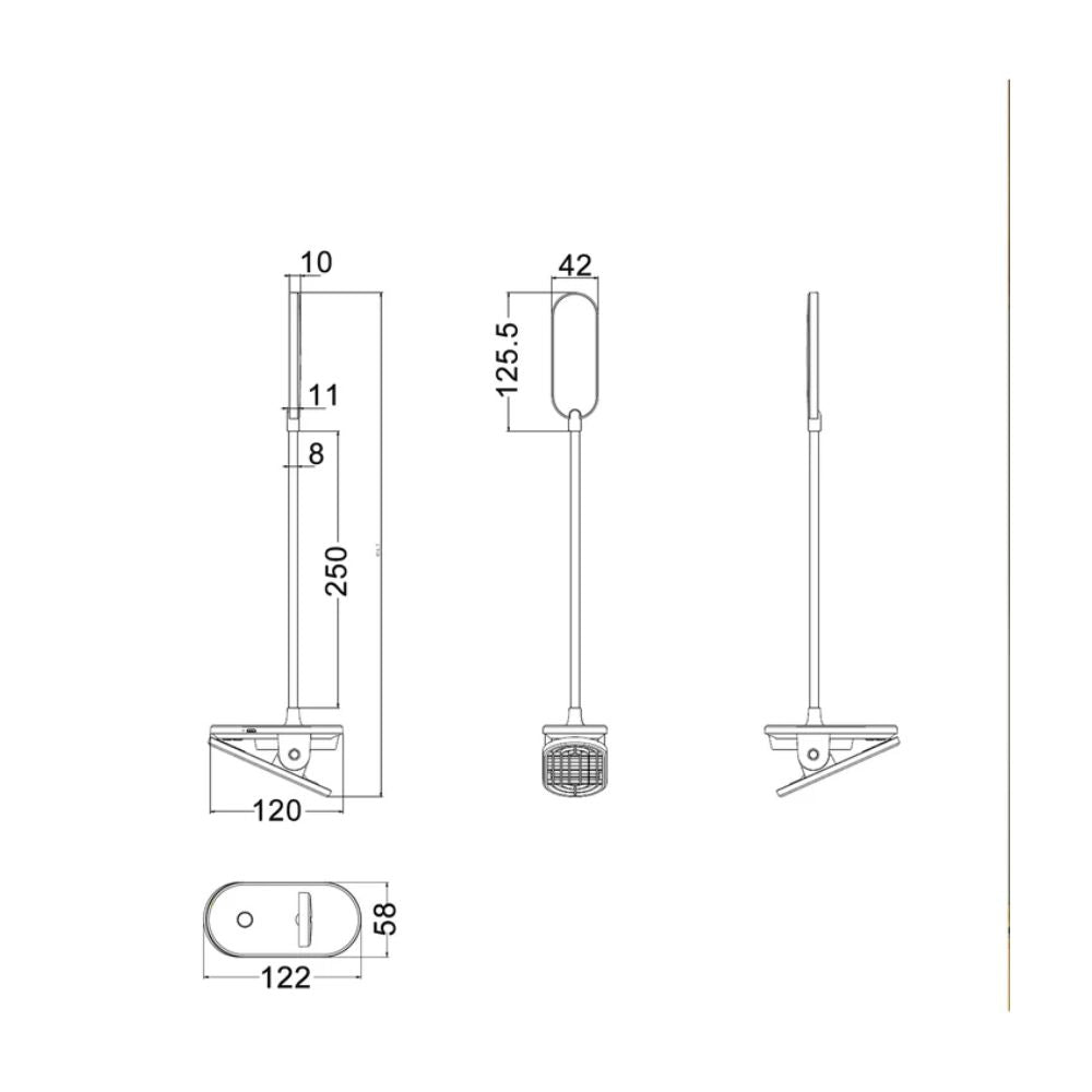 CLA BUDDY - 2.5W LED Rechargeable Portable Touch Clip Lamp-CLA Lighting-Ozlighting.com.au