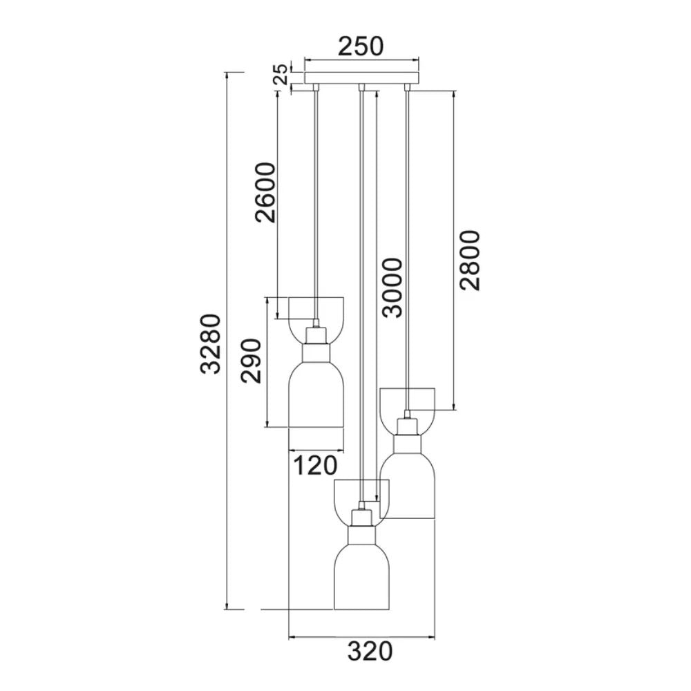 CLA CLESSIDRA - 3 Light Multiple Round Base Pendant-CLA Lighting-Ozlighting.com.au