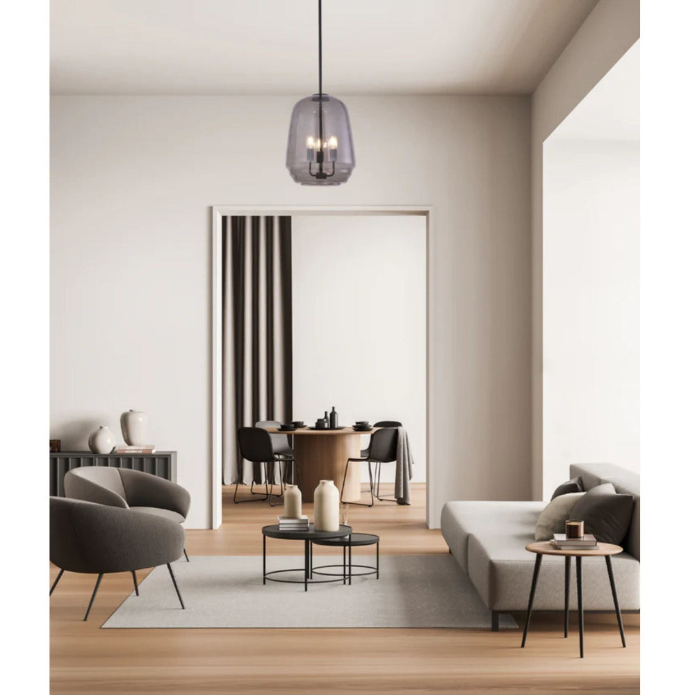 CLA CUAD - 3 Light Pendant | Smokey Black-CLA Lighting-Ozlighting.com.au