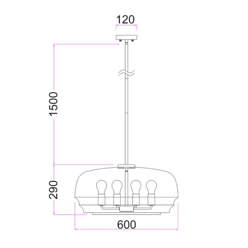 CLA CUAD - 4 Light Pendant | Amber-CLA Lighting-Ozlighting.com.au