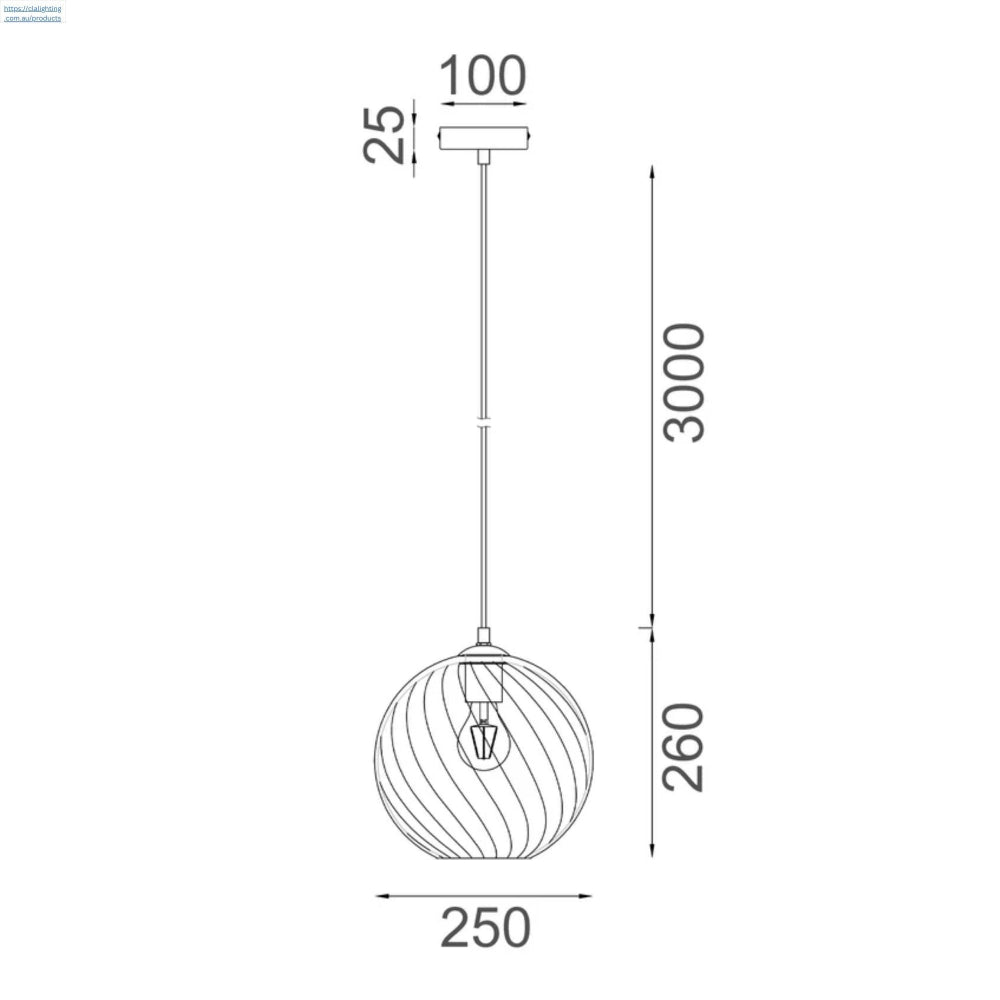 CLA ESPIRAL - 1 Light Pendant Light-CLA Lighting-Ozlighting.com.au