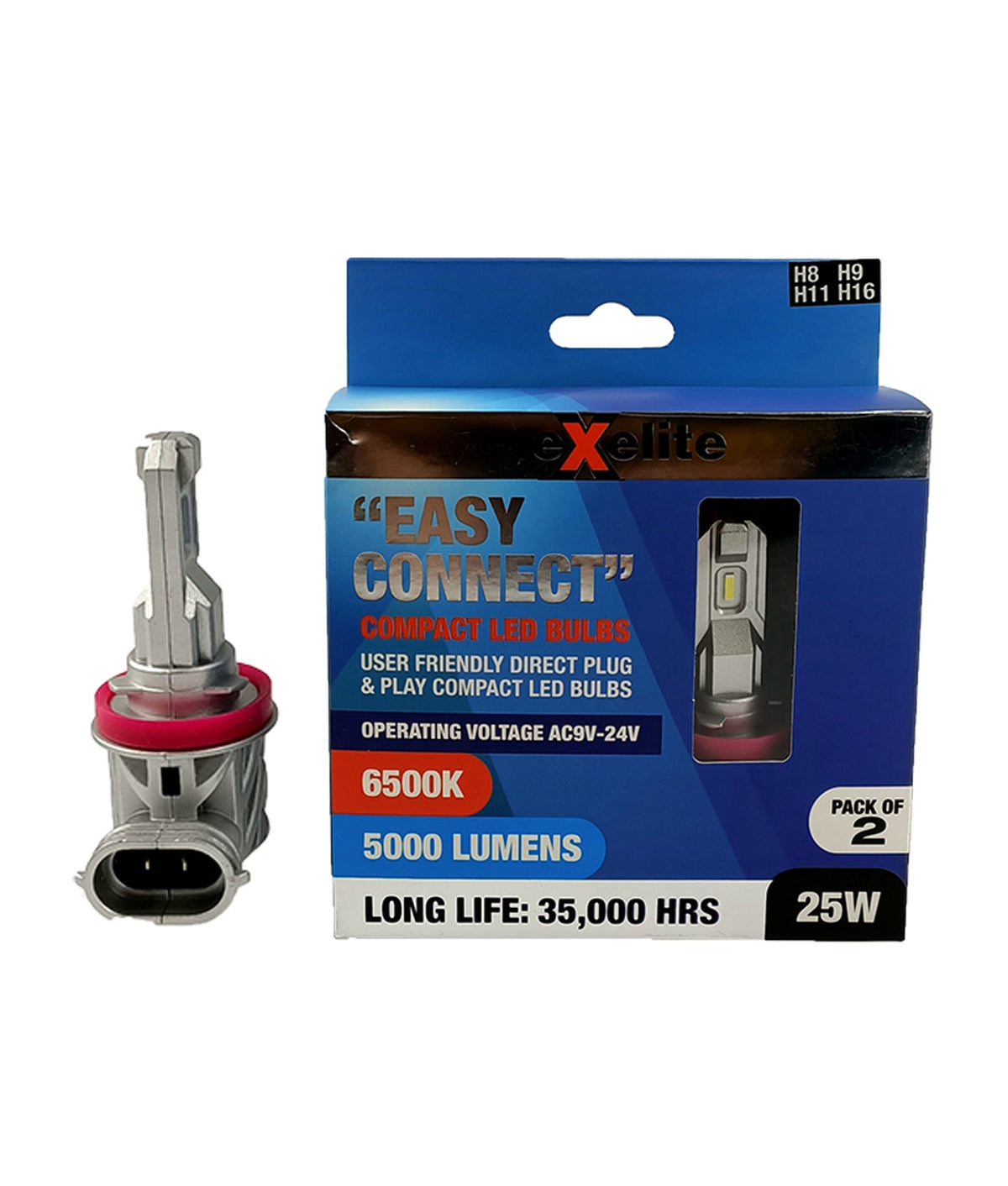 CLA LED Globe - Easy Connect: User Friendly Direct Plug & Play Compact (2pcs Pack)-CLA Lighting-Ozlighting.com.au