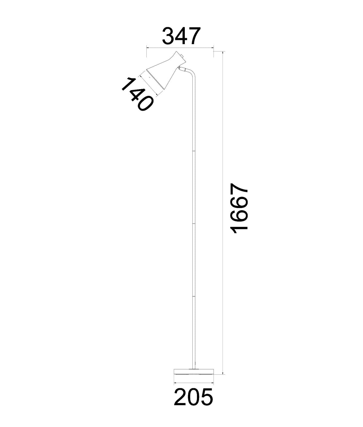 CLA MECTO Floor Lamp - Cone, Iron, Adjustable-CLA Lighting-Ozlighting.com.au