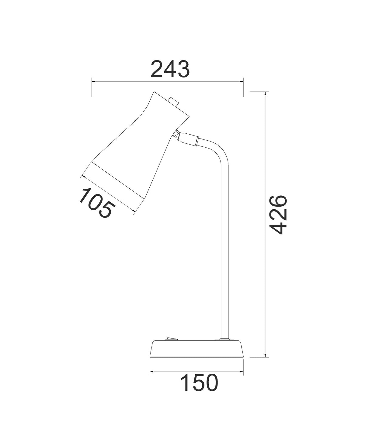 CLA MECTO Table Lamp - Cone, Iron, Adjustable-CLA Lighting-Ozlighting.com.au