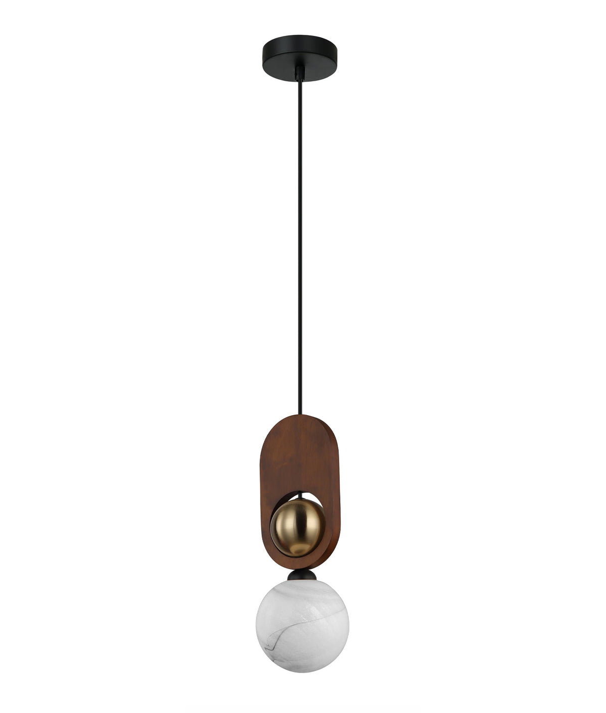 CLA PALTA Pendant - Sandblasted Opal, Wood, Brass-CLA Lighting-Ozlighting.com.au