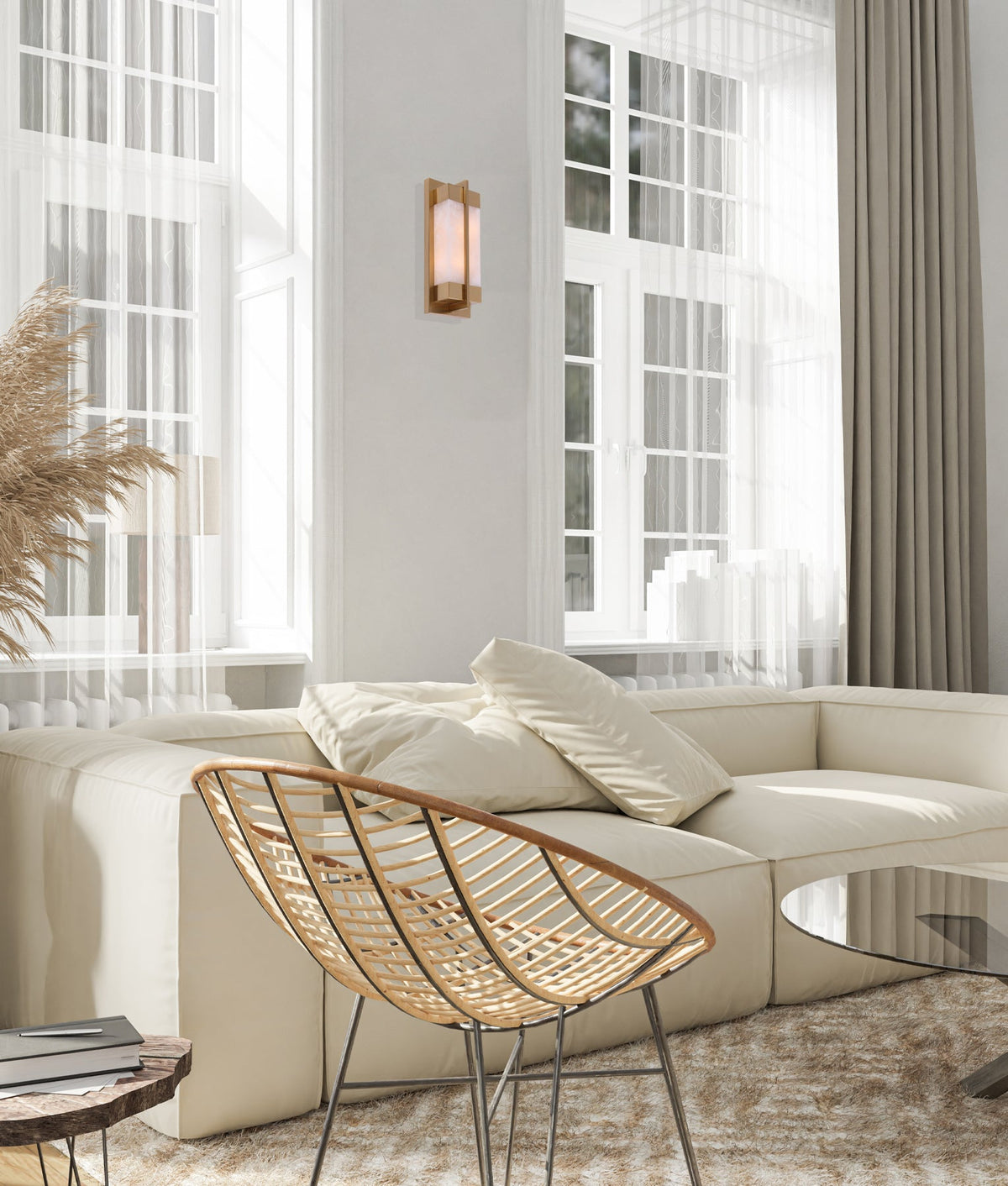 CLA PUENTE Wall Light - Rectangular, Marble, Brass-CLA Lighting-Ozlighting.com.au
