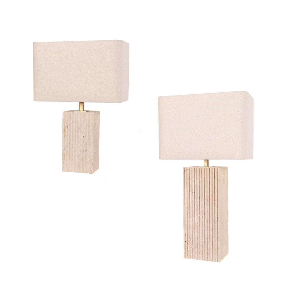 CLA SAGITTA Rectangular Table Lamp - Cream Fabric Shade-CLA Lighting-Ozlighting.com.au