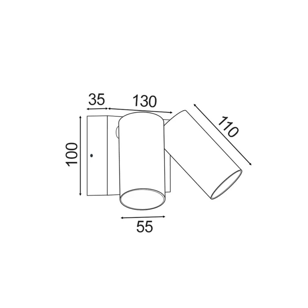 CLA SEC - 2x8W Surface Mounted LED Adjustable Wall Light-CLA Lighting-Ozlighting.com.au