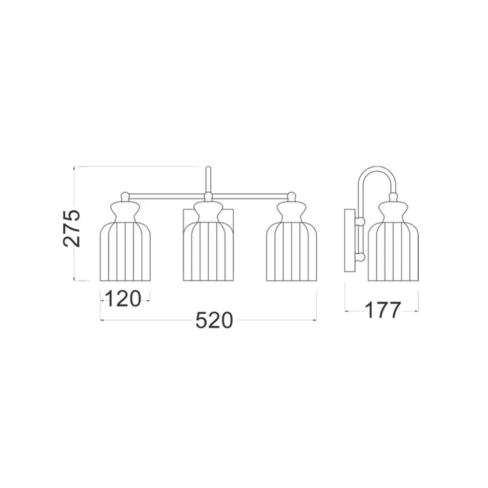 CLA SINO 3-Light Clear Glass Wall Light-CLA Lighting-Ozlighting.com.au