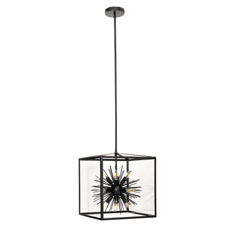 Cafe Lighting AQUILA - 12 Light Iron & Glass Pendant-Cafe Lighting-Ozlighting.com.au