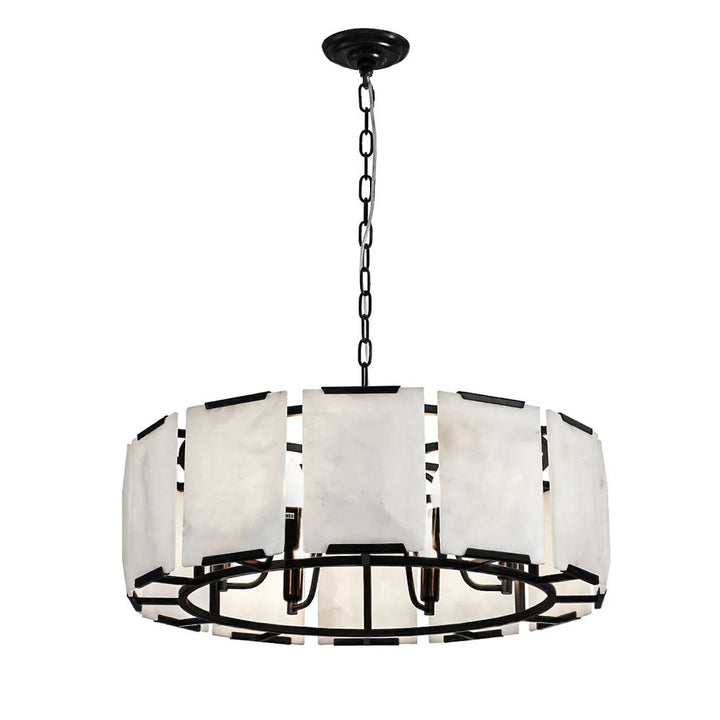 Cafe Lighting FLORENCE - 6 Light Alabaster Round Pendant-Cafe Lighting-Ozlighting.com.au