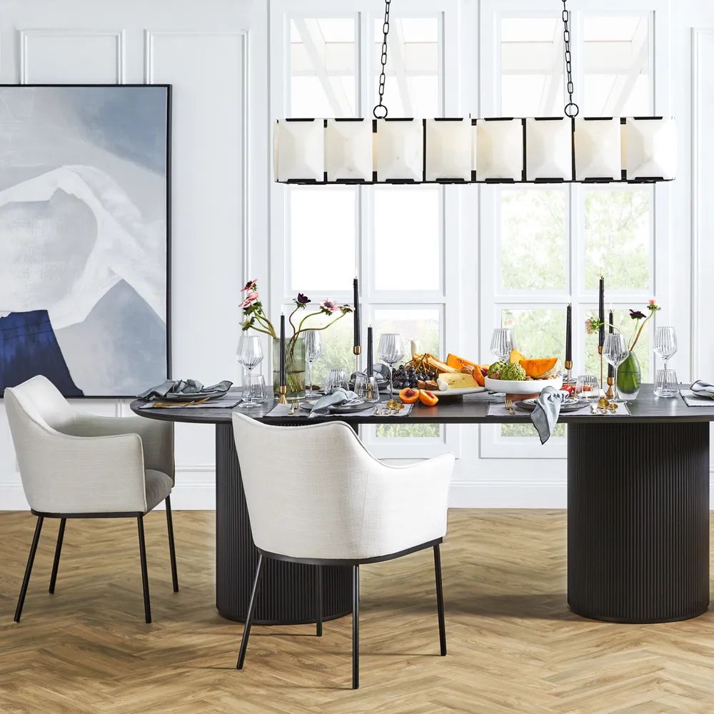 Cafe Lighting FLORENCE Pendant - 16 Light Alabaster Linear-Cafe Lighting-Ozlighting.com.au