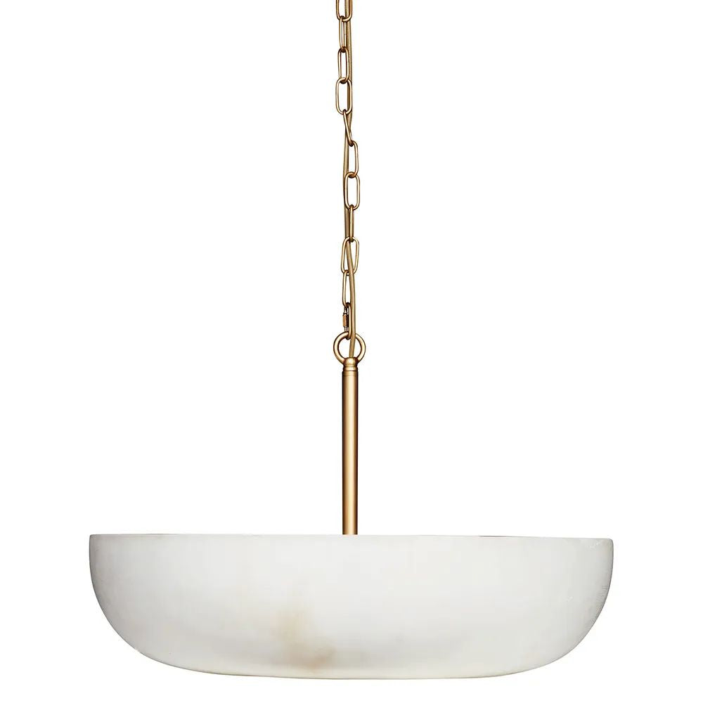 Cafe Lighting ZURICH Pendant Light Alabaster Look Brushed Gold-Cafe Lighting-Ozlighting.com.au