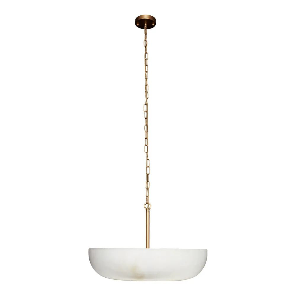 Cafe Lighting ZURICH Pendant Light Alabaster Look Brushed Gold-Cafe Lighting-Ozlighting.com.au