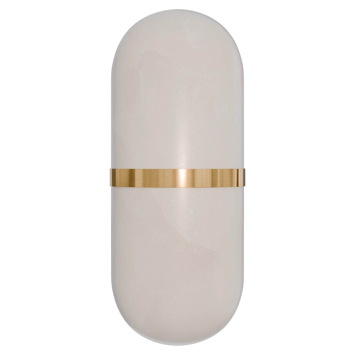 Calibo Bower Modern Alabaster Stone Capsule LED Wall Light - Alabaster with Brass-Calibo-Ozlighting.com.au