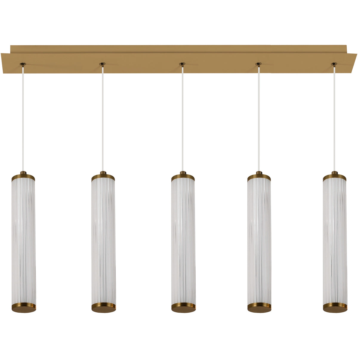 Calibo Charm Modern Fluted 5 Light Linear Pendant-Calibo-Ozlighting.com.au