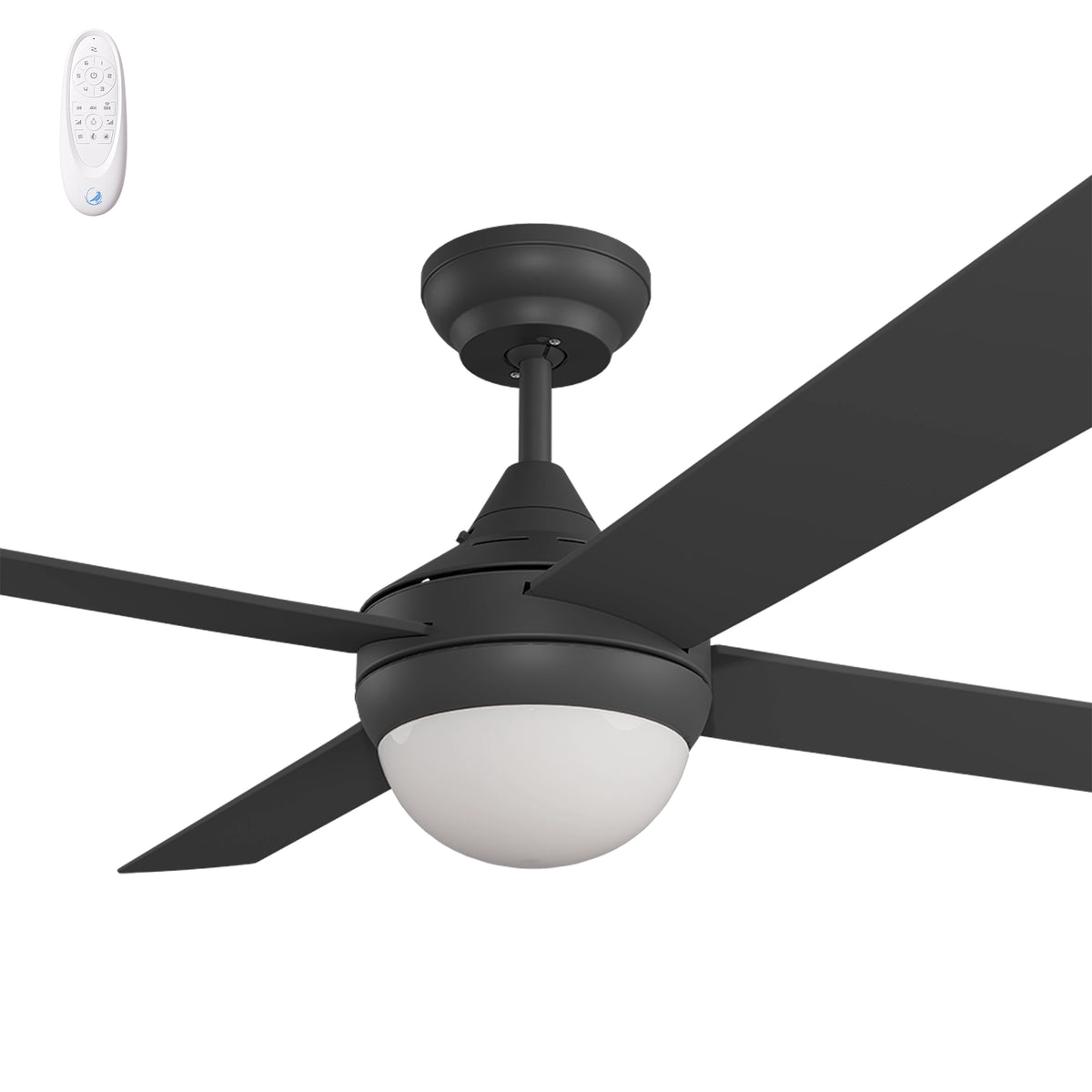 Calibo Kestrel 52" (1320mm) Indoor/Outdoor DC Ceiling Fan with 2x E27 Light & Remote - Black-Calibo-Ozlighting.com.au