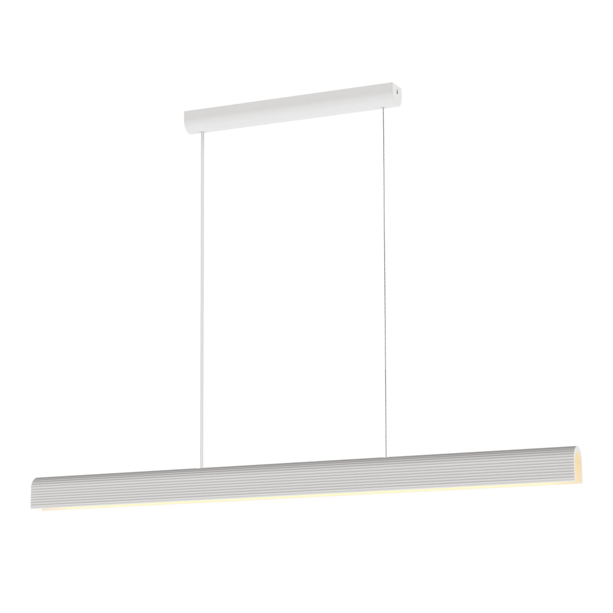 Calibo Munia Sculptural LED Linear Pendant - Ribbed, Paintable Gypsum Surface, White-Calibo-Ozlighting.com.au