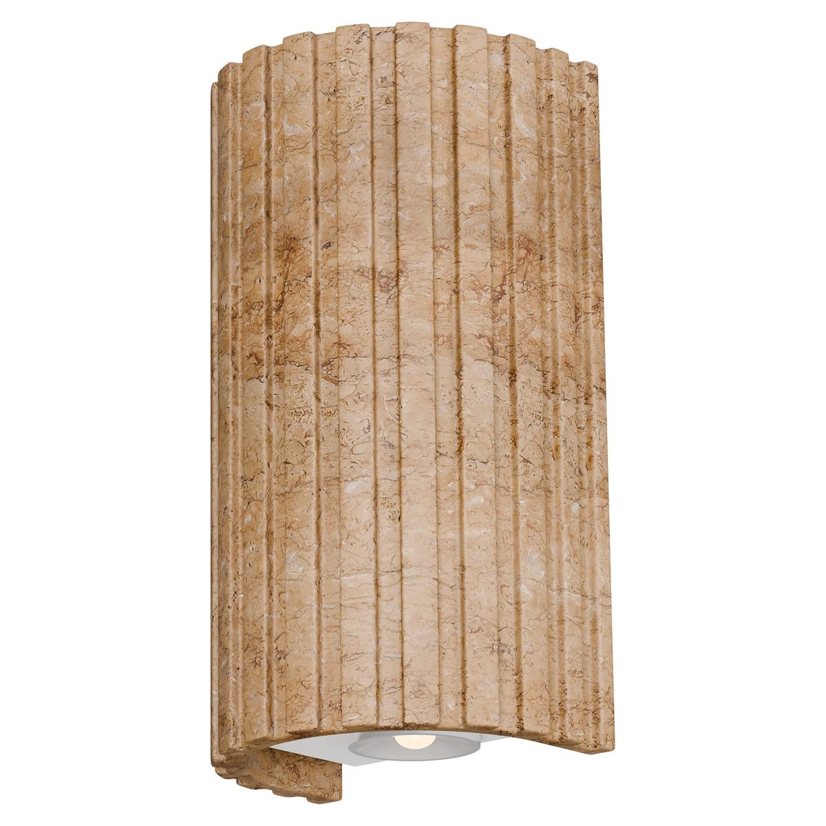 Calibo Orville Travertine Reeded Up/Down LED Wall Light - Beige-Calibo-Ozlighting.com.au