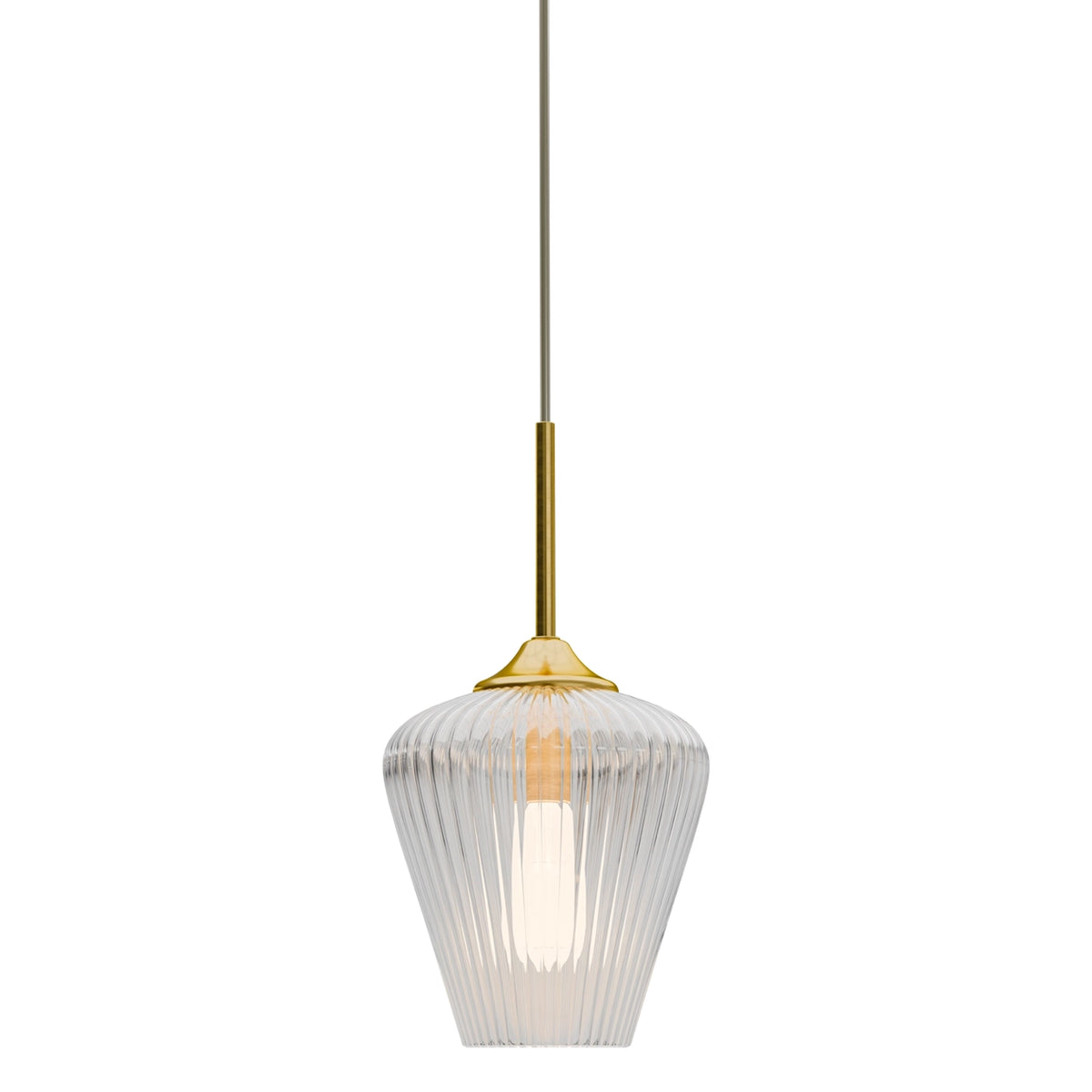 Calibo Ribbon Pendant Light - Fluted Glass 230mm-Calibo-Ozlighting.com.au
