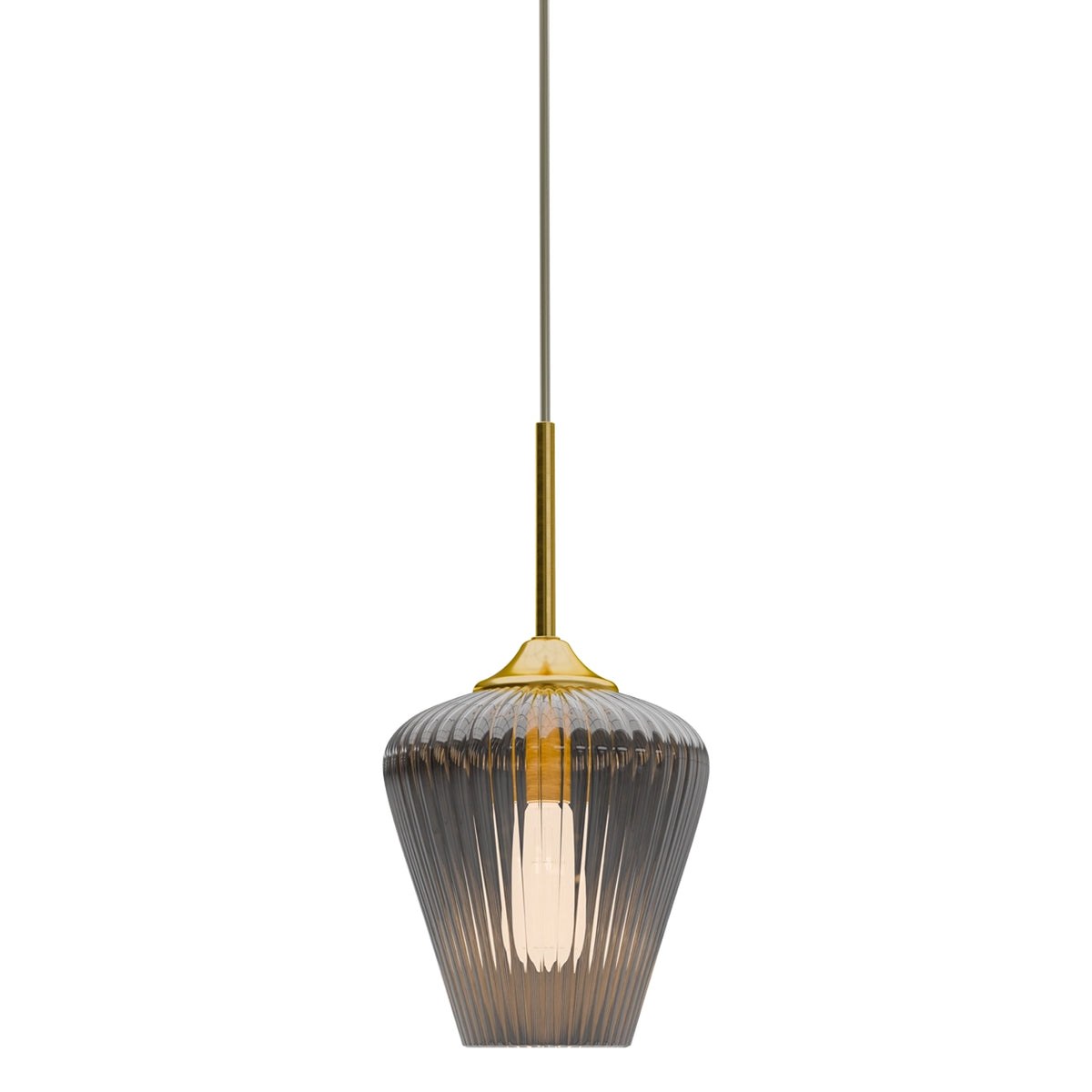 Calibo Ribbon Pendant Light - Fluted Glass 230mm-Calibo-Ozlighting.com.au