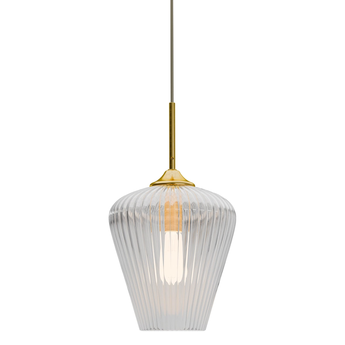 Calibo Ribbon Pendant Light - Fluted Glass 280mm-Calibo-Ozlighting.com.au