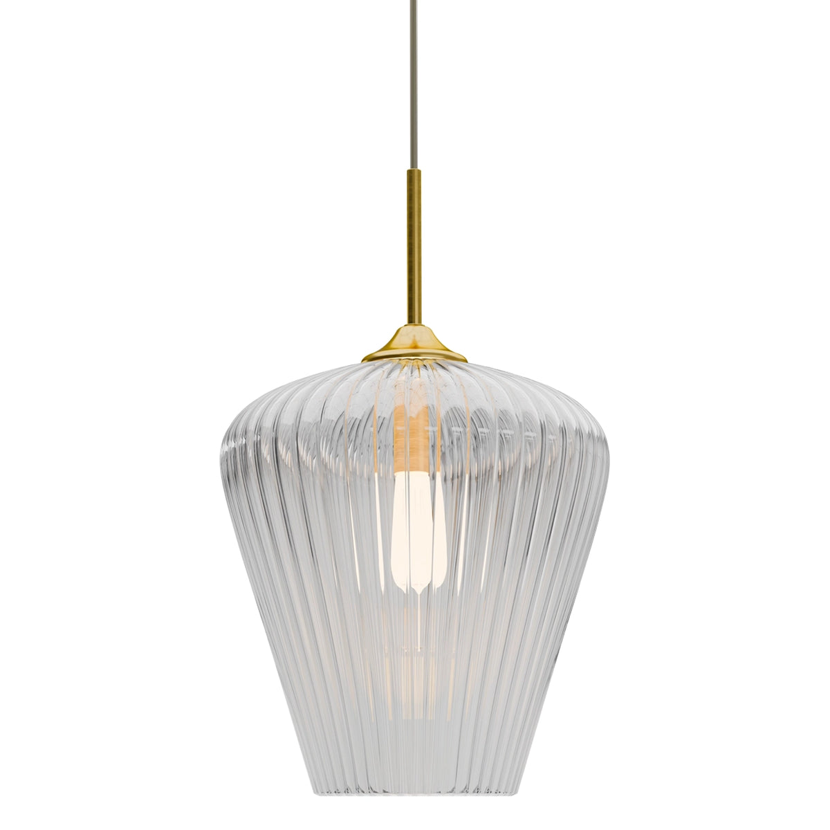 Calibo Ribbon Pendant Light - Fluted Glass 360mm-Calibo-Ozlighting.com.au