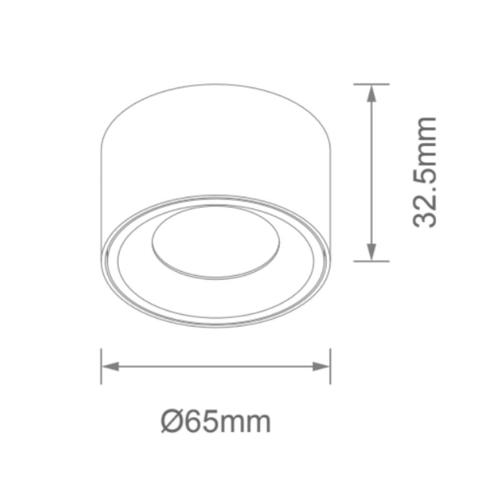 CoLab MUSE LED Downlight - IP20, Surface Mounted, Round, 45/65mm-Onelight Australia-Ozlighting.com.au